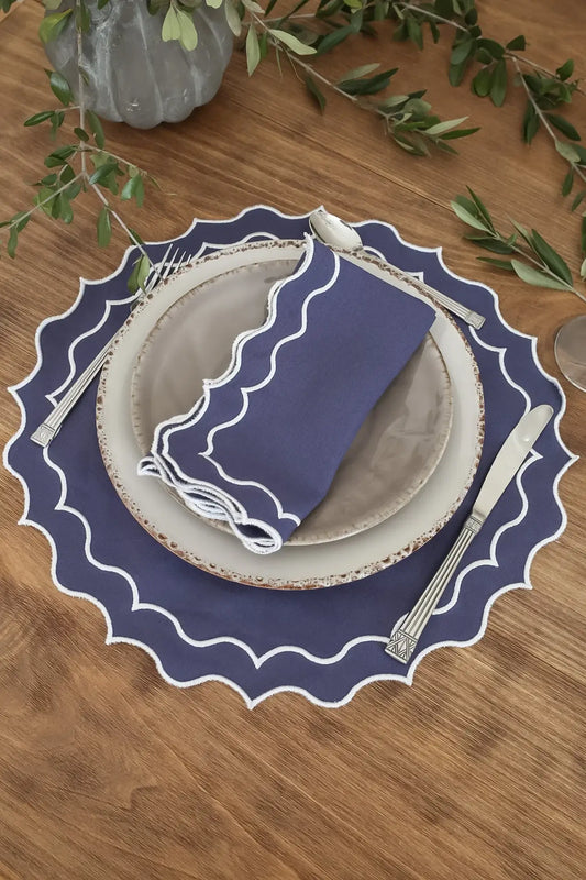 Navy linen placemat