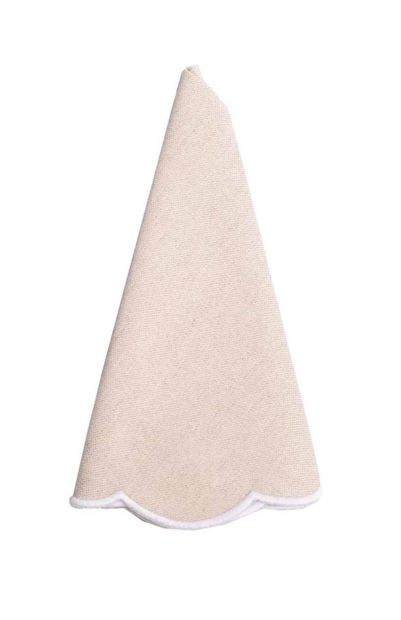 Beige scalloped edge napkin