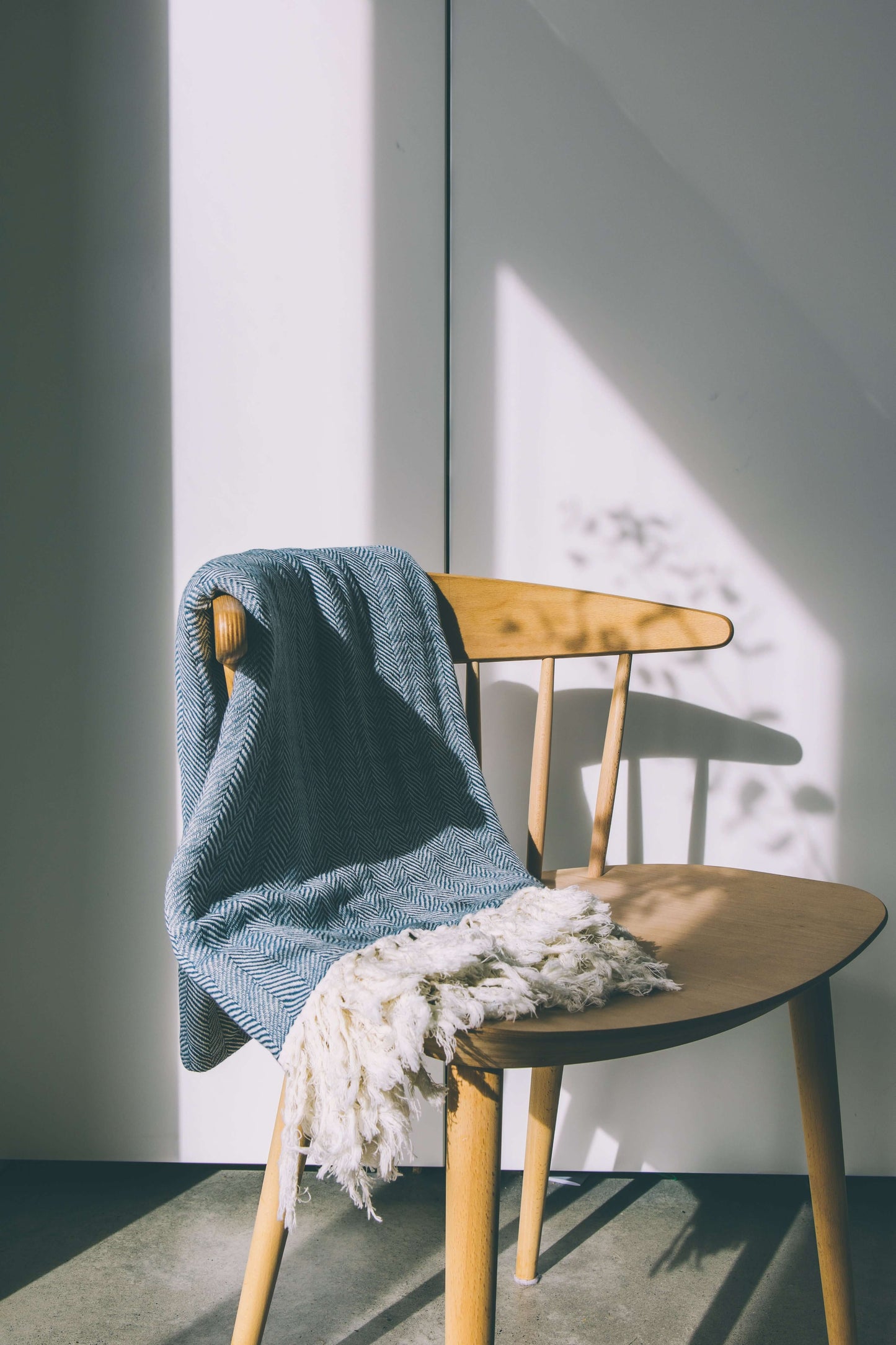 Blue cotton throw
