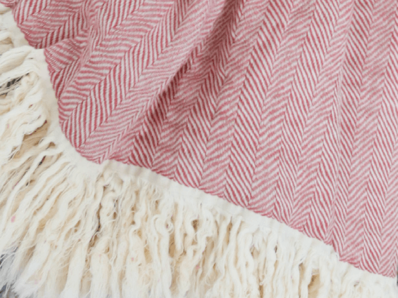 Pink plaid throw