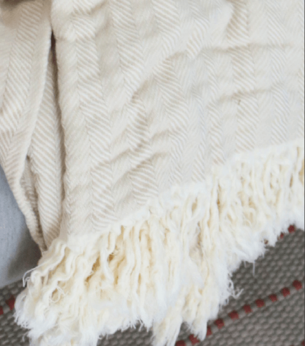 Natural beige throw