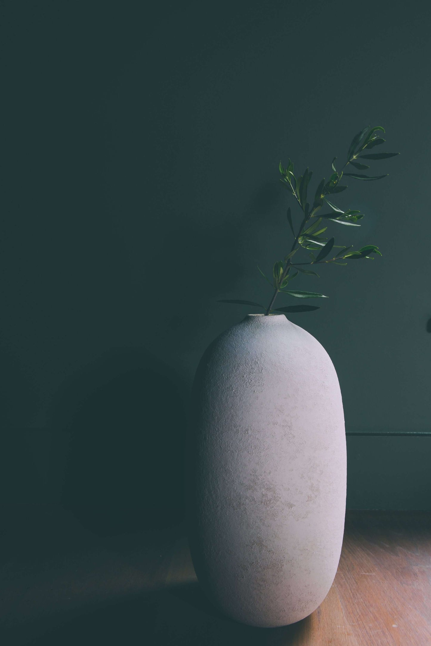 Minimalist white ceramic vase