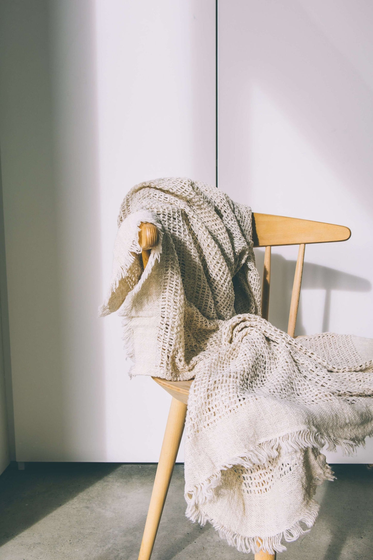 Woven cotton throw