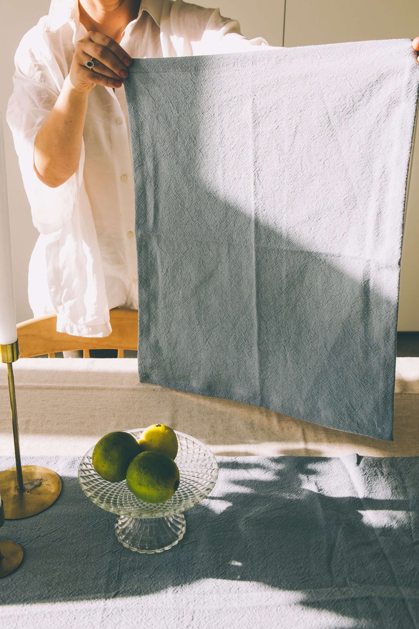 Light blue table runner