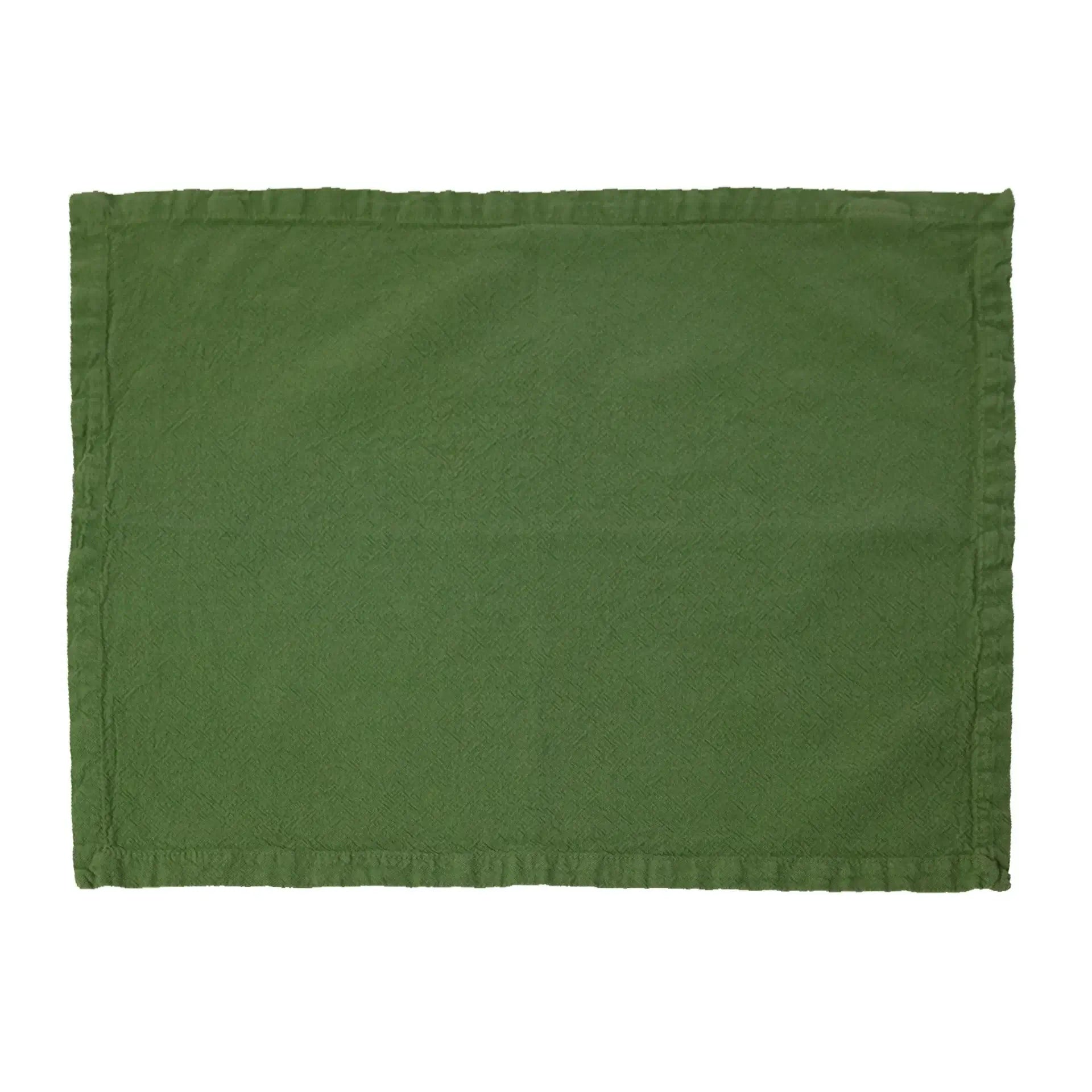 Green linen and cotton placemat