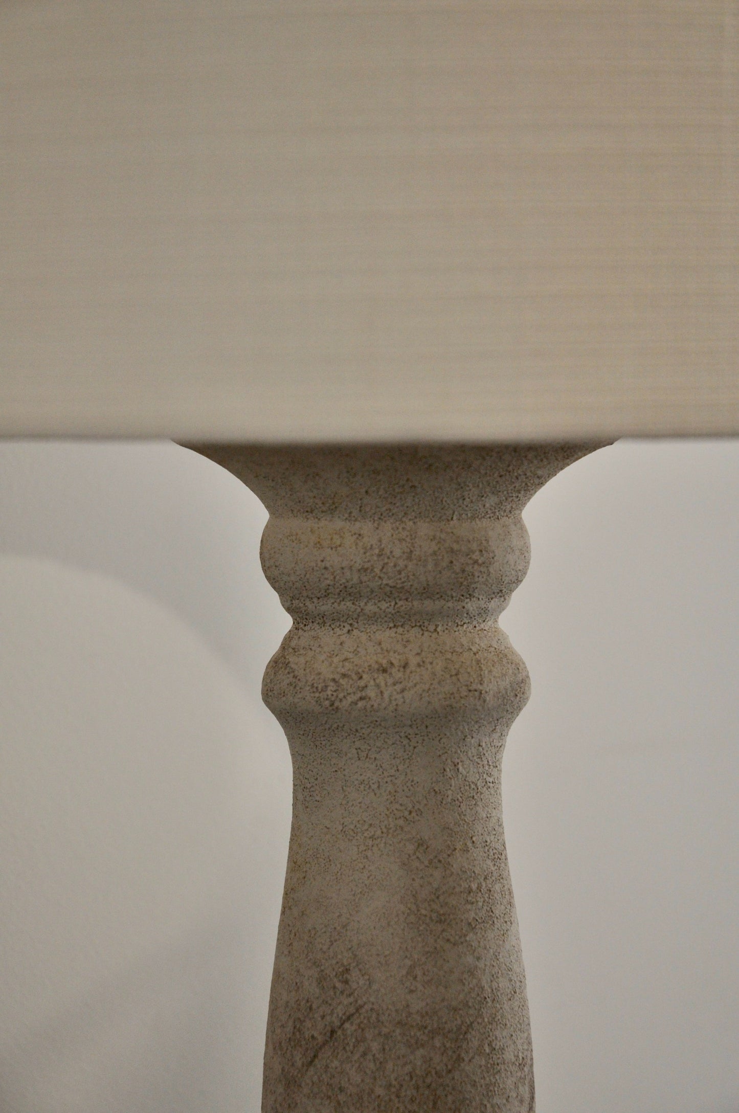Rustic Pillar Lamp with Linen Shade