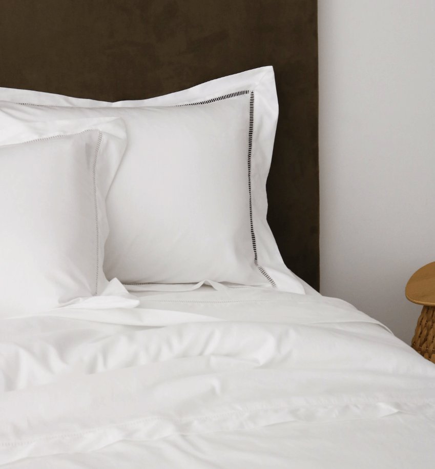 Ladder Stitch White Bedsheet Set