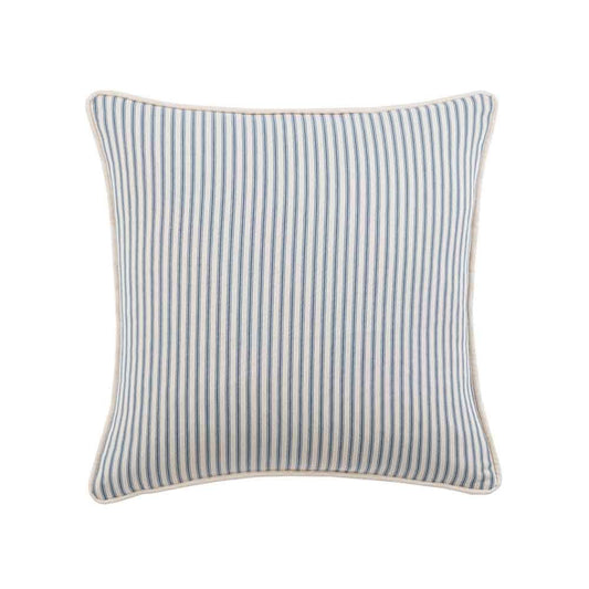Ticking Stripe 01 Small Piped Cushion - Airforce